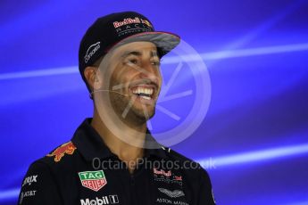 World © Octane Photographic Ltd. Formula 1 - Singapore Grand Prix – Thursday Driver Press Conference – Part 2. Daniel Ricciardo - Red Bull Racing. Marina Bay Street Circuit, Singapore. Thursday 14th September 2017. Digital Ref: 1956LB1D7776