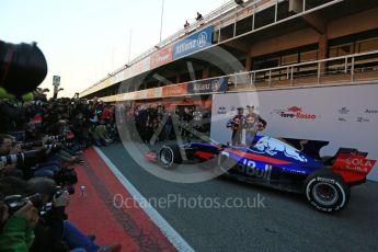 World © Octane Photographic Ltd. Scuderia Toro Rosso STR12 launch, Circuit de Barcelona-Catalunya. Sunday 26th February 2017. Digital Ref :1777LB5D7491