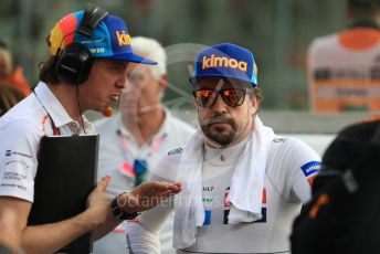 World © Octane Photographic Ltd. Formula 1 – Abu Dhabi GP - Grid. McLaren MCL33 – Fernando Alonso. Yas Marina Circuit, Abu Dhabi. Sunday 25th November 2018.