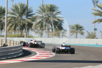 World © Octane Photographic Ltd. Formula 1 –  Abu Dhabi GP - Practice 1. Haas F1 Team VF-18 – Kevin Magnussen and Romain Grosjean. Yas Marina Circuit, Abu Dhabi. Friday 23rd November 2018.