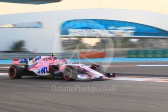 World © Octane Photographic Ltd. Formula 1 –  Abu Dhabi GP - Practice 2. Racing Point Force India VJM11 - Esteban Ocon. Yas Marina Circuit, Abu Dhabi. Friday 23rd November 2018.