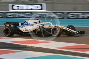 World © Octane Photographic Ltd. Formula 1 –  Abu Dhabi GP - Practice 2. Williams Martini Racing FW41 – Lance Stroll. Yas Marina Circuit, Abu Dhabi. Friday 23rd November 2018.