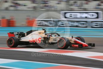 World © Octane Photographic Ltd. Formula 1 –  Abu Dhabi GP - Practice 2. Haas F1 Team VF-18 – Romain Grosjean. Yas Marina Circuit, Abu Dhabi. Friday 23rd November 2018.
