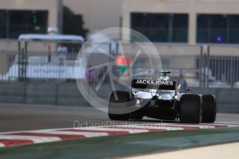 World © Octane Photographic Ltd. Formula 1 –  Abu Dhabi GP - Practice 2. Haas F1 Team VF-18 – Romain Grosjean. Yas Marina Circuit, Abu Dhabi. Friday 23rd November 2018.