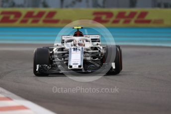 World © Octane Photographic Ltd. Formula 1 –  Abu Dhabi GP - Practice 2. Alfa Romeo Sauber F1 Team C37 – Charles Leclerc. Yas Marina Circuit, Abu Dhabi. Friday 23rd November 2018.