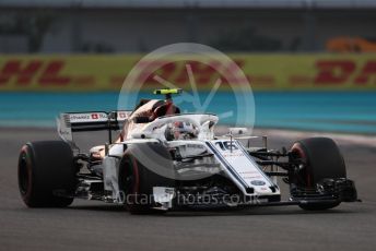 World © Octane Photographic Ltd. Formula 1 –  Abu Dhabi GP - Practice 2. Alfa Romeo Sauber F1 Team C37 – Charles Leclerc. Yas Marina Circuit, Abu Dhabi. Friday 23rd November 2018.