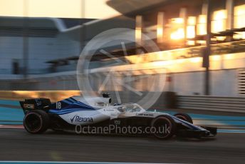 World © Octane Photographic Ltd. Formula 1 –  Abu Dhabi GP - Practice 2. Williams Martini Racing FW41 – Lance Stroll. Yas Marina Circuit, Abu Dhabi. Friday 23rd November 2018.