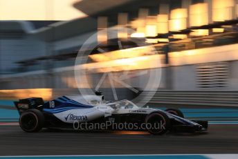 World © Octane Photographic Ltd. Formula 1 –  Abu Dhabi GP - Practice 2. Williams Martini Racing FW41 – Lance Stroll. Yas Marina Circuit, Abu Dhabi. Friday 23rd November 2018.
