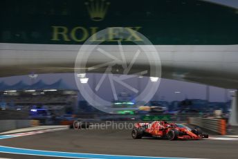 World © Octane Photographic Ltd. Formula 1 –  Abu Dhabi GP - Practice 2. Scuderia Ferrari SF71-H – Sebastian Vettel and Haas F1 Team VF-18 – Romain Grosjean. Yas Marina Circuit, Abu Dhabi. Friday 23rd November 2018.