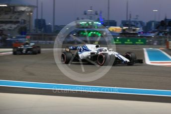 World © Octane Photographic Ltd. Formula 1 –  Abu Dhabi GP - Practice 2. Williams Martini Racing FW41 – Sergey Sirotkin and Mercedes AMG Petronas Motorsport AMG F1 W09 EQ Power+ - Valtteri Bottas. Yas Marina Circuit, Abu Dhabi. Friday 23rd November 2018.