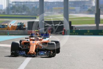 World © Octane Photographic Ltd. Formula 1 –  Abu Dhabi GP - Practice 3. McLaren MCL33 – Stoffel Vandoorne. Yas Marina Circuit, Abu Dhabi. Saturday 24th November 2018.