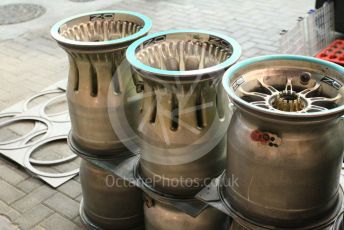 World © Octane Photographic Ltd. Formula 1 –  Abu Dhabi GP - Qualifying. Mercedes AMG Petronas Motorsport AMG F1 W09 EQ Power+ rear wheel detail. Yas Marina Circuit, Abu Dhabi. Saturday 24th November 2018.