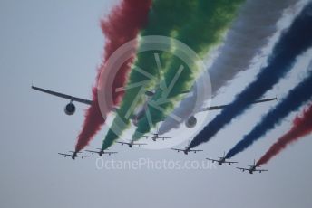 World © Octane Photographic Ltd. Formula 1 –  Abu Dhabi GP - Race. Etihad Airlines and Al-fursan flyby. Yas Marina Circuit, Abu Dhabi. Sunday 25th November 2018.