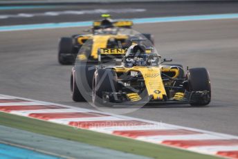 World © Octane Photographic Ltd. Formula 1 –  Abu Dhabi GP - Race. Renault Sport F1 Team RS18 – Nico Hulkenberg and Carlos Sainz. Yas Marina Circuit, Abu Dhabi. Sunday 25th November 2018.