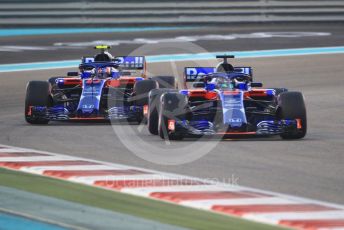 World © Octane Photographic Ltd. Formula 1 –  Abu Dhabi GP - Race. Scuderia Toro Rosso STR13 – Brendon Hartley and Pierre Gasly. Yas Marina Circuit, Abu Dhabi. Sunday 25th November 2018.