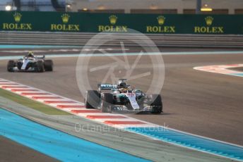World © Octane Photographic Ltd. Formula 1 –  Abu Dhabi GP - Race. Mercedes AMG Petronas Motorsport AMG F1 W09 EQ Power+ - Lewis Hamilton and Valtteri Bottas. Yas Marina Circuit, Abu Dhabi. Sunday 25th November 2018.
