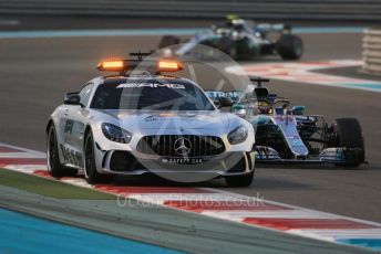 World © Octane Photographic Ltd. Formula 1 –  Abu Dhabi GP - Race. The Safety Car leads Mercedes AMG Petronas Motorsport AMG F1 W09 EQ Power+ - Lewis Hamilton and Valtteri Bottas. Yas Marina Circuit, Abu Dhabi. Sunday 25th November 2018.