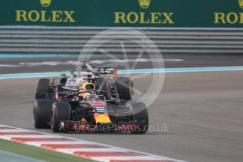 World © Octane Photographic Ltd. Formula 1 –  Abu Dhabi GP - Race. Aston Martin Red Bull Racing TAG Heuer RB14 – Daniel Ricciardo and Haas F1 Team VF-18 – Romain Grosjean. . Yas Marina Circuit, Abu Dhabi. Sunday 25th November 2018.