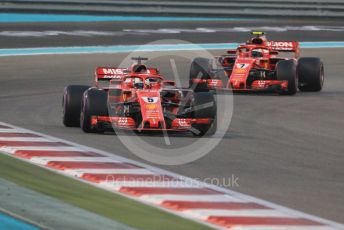 World © Octane Photographic Ltd. Formula 1 –  Abu Dhabi GP - Race. Scuderia Ferrari SF71-H – Sebastian Vettel and Kimi Raikkonen. Yas Marina Circuit, Abu Dhabi. Sunday 25th November 2018.