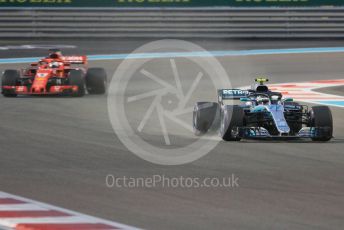 World © Octane Photographic Ltd. Formula 1 –  Abu Dhabi GP - Race. Mercedes AMG Petronas Motorsport AMG F1 W09 EQ Power+ - Valtteri Bottas and Scuderia Ferrari SF71-H – Sebastian Vettel. Yas Marina Circuit, Abu Dhabi. Sunday 25th November 2018.