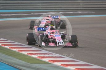 World © Octane Photographic Ltd. Formula 1 –  Abu Dhabi GP - Race. Racing Point Force India VJM11 - Esteban Ocon and Sergio Perez. Yas Marina Circuit, Abu Dhabi. Sunday 25th November 2018.
