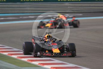 World © Octane Photographic Ltd. Formula 1 –  Abu Dhabi GP - Race. Aston Martin Red Bull Racing TAG Heuer RB14 – Daniel Ricciardo and Max Verstappen. Yas Marina Circuit, Abu Dhabi. Sunday 25th November 2018.