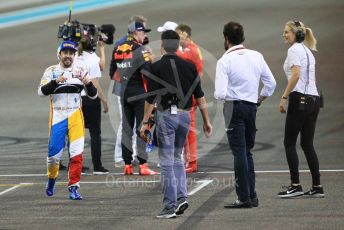 World © Octane Photographic Ltd. Formula 1 –  Abu Dhabi GP - Post-race celebration. McLaren MCL33 – Fernando Alonso. Yas Marina Circuit, Abu Dhabi. Sunday 25th November 2018.