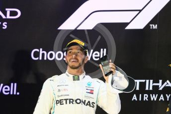 World © Octane Photographic Ltd. Formula 1 –  Abu Dhabi GP - Podium. Mercedes AMG Petronas Motorsport AMG F1 W09 EQ Power+ - Lewis Hamilton. Yas Marina Circuit, Abu Dhabi. Sunday 25th November 2018.