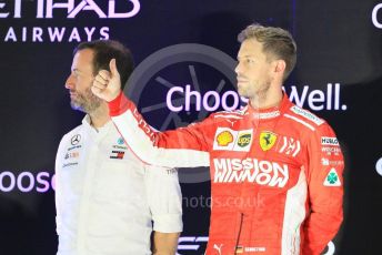 World © Octane Photographic Ltd. Formula 1 –  Abu Dhabi GP - Podium. Scuderia Ferrari SF71-H – Sebastian Vettel. Yas Marina Circuit, Abu Dhabi. Sunday 25th November 2018.