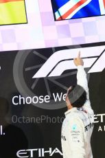 World © Octane Photographic Ltd. Formula 1 –  Abu Dhabi GP - Podium. Mercedes AMG Petronas Motorsport AMG F1 W09 EQ Power+ - Lewis Hamilton. Yas Marina Circuit, Abu Dhabi. Sunday 25th November 2018.