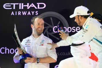World © Octane Photographic Ltd. Formula 1 –  Abu Dhabi GP - Podium. Mercedes AMG Petronas Motorsport AMG F1 W09 EQ Power+ - Lewis Hamilton. Yas Marina Circuit, Abu Dhabi. Sunday 25th November 2018.