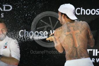World © Octane Photographic Ltd. Formula 1 –  Abu Dhabi GP - Podium. Mercedes AMG Petronas Motorsport AMG F1 W09 EQ Power+ - Lewis Hamilton. Yas Marina Circuit, Abu Dhabi. Sunday 25th November 2018.