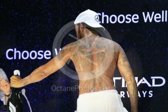 World © Octane Photographic Ltd. Formula 1 –  Abu Dhabi GP - Podium. Mercedes AMG Petronas Motorsport AMG F1 W09 EQ Power+ - Lewis Hamilton. Yas Marina Circuit, Abu Dhabi. Sunday 25th November 2018.