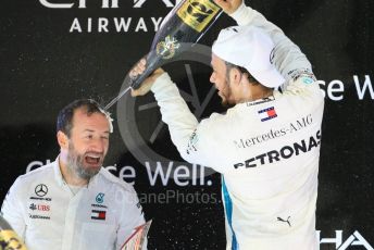 World © Octane Photographic Ltd. Formula 1 –  Abu Dhabi GP - Podium. Mercedes AMG Petronas Motorsport AMG F1 W09 EQ Power+ - Lewis Hamilton. Yas Marina Circuit, Abu Dhabi. Sunday 25th November 2018.
