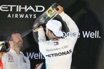 World © Octane Photographic Ltd. Formula 1 –  Abu Dhabi GP - Podium. Mercedes AMG Petronas Motorsport AMG F1 W09 EQ Power+ - Lewis Hamilton. Yas Marina Circuit, Abu Dhabi. Sunday 25th November 2018.