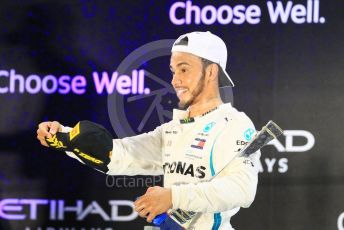 World © Octane Photographic Ltd. Formula 1 –  Abu Dhabi GP - Podium. Mercedes AMG Petronas Motorsport AMG F1 W09 EQ Power+ - Lewis Hamilton. Yas Marina Circuit, Abu Dhabi. Sunday 25th November 2018.
