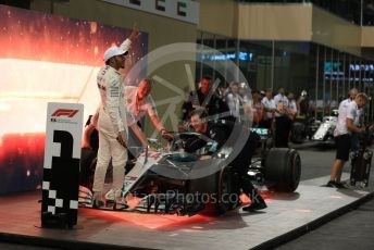 World © Octane Photographic Ltd. Formula 1 –  Abu Dhabi GP - Parc Ferme. Mercedes AMG Petronas Motorsport AMG F1 W09 EQ Power+ - Lewis Hamilton. Yas Marina Circuit, Abu Dhabi. Sunday 25th November 2018.