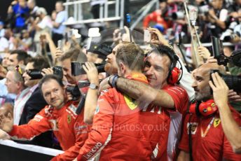 World © Octane Photographic Ltd. Formula 1 –  Abu Dhabi GP - Parc Ferme. Scuderia Ferrari SF71-H – Sebastian Vettel. Yas Marina Circuit, Abu Dhabi. Sunday 25th November 2018.