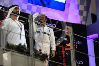 World © Octane Photographic Ltd. Formula 1 –  Abu Dhabi GP - Podium. Mercedes AMG Petronas Motorsport AMG F1 W09 EQ Power+ - Lewis Hamilton. Yas Marina Circuit, Abu Dhabi. Sunday 25th November 2018.