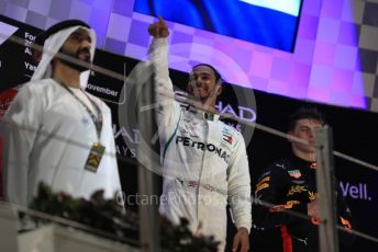 World © Octane Photographic Ltd. Formula 1 –  Abu Dhabi GP - Podium. Mercedes AMG Petronas Motorsport AMG F1 W09 EQ Power+ - Lewis Hamilton. Yas Marina Circuit, Abu Dhabi. Sunday 25th November 2018.