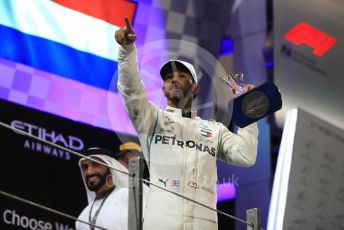 World © Octane Photographic Ltd. Formula 1 –  Abu Dhabi GP - Podium. Mercedes AMG Petronas Motorsport AMG F1 W09 EQ Power+ - Lewis Hamilton. Yas Marina Circuit, Abu Dhabi. Sunday 25th November 2018.