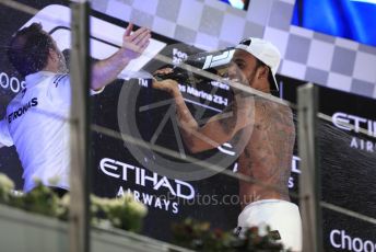 World © Octane Photographic Ltd. Formula 1 –  Abu Dhabi GP - Podium. Mercedes AMG Petronas Motorsport AMG F1 W09 EQ Power+ - Lewis Hamilton. Yas Marina Circuit, Abu Dhabi. Sunday 25th November 2018.