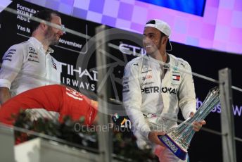 World © Octane Photographic Ltd. Formula 1 –  Abu Dhabi GP - Podium. Mercedes AMG Petronas Motorsport AMG F1 W09 EQ Power+ - Lewis Hamilton. Yas Marina Circuit, Abu Dhabi. Sunday 25th November 2018.