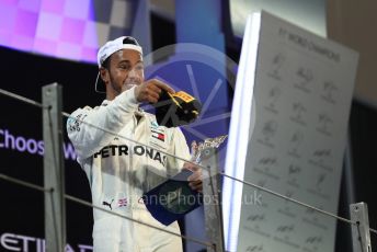 World © Octane Photographic Ltd. Formula 1 –  Abu Dhabi GP - Podium. Mercedes AMG Petronas Motorsport AMG F1 W09 EQ Power+ - Lewis Hamilton. Yas Marina Circuit, Abu Dhabi. Sunday 25th November 2018.