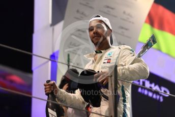 World © Octane Photographic Ltd. Formula 1 –  Abu Dhabi GP - Podium. Mercedes AMG Petronas Motorsport AMG F1 W09 EQ Power+ - Lewis Hamilton. Yas Marina Circuit, Abu Dhabi. Sunday 25th November 2018.