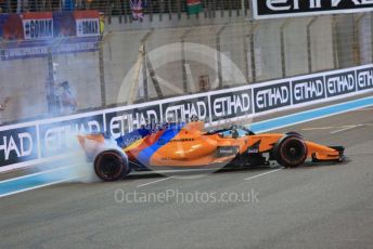 World © Octane Photographic Ltd. Formula 1 –  Abu Dhabi GP - Post-race celebration. McLaren MCL33 – Fernando Alonso. Yas Marina Circuit, Abu Dhabi. Sunday 25th November 2018.