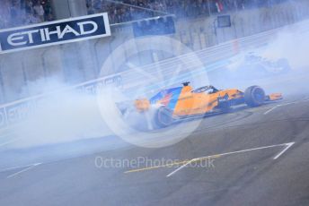World © Octane Photographic Ltd. Formula 1 –  Abu Dhabi GP - Post-race celebration. McLaren MCL33 – Fernando Alonso. Yas Marina Circuit, Abu Dhabi. Sunday 25th November 2018.