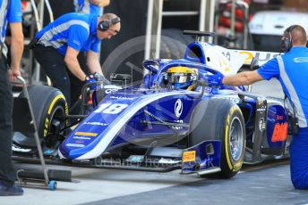 World © Octane Photographic Ltd. FIA Formula 2 (F2) – Abu Dhabi GP - Practice. Carlin - Sergio Sette Camara. Yas Marina Circuit, Abu Dhabi. Friday 23rd November 2018.