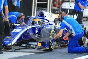 World © Octane Photographic Ltd. FIA Formula 2 (F2) – Abu Dhabi GP - Practice. Carlin - Sergio Sette Camara. Yas Marina Circuit, Abu Dhabi. Friday 23rd November 2018.