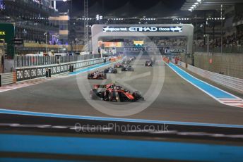 World © Octane Photographic Ltd. FIA Formula 2 (F2) – Abu Dhabi GP - Race 1 green flag lap. ART Grand Prix - George Russell. Yas Marina Circuit, Abu Dhabi. Saturday 24th November 2018.